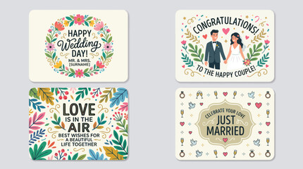 Wedding celebration greeting card collection © Stok