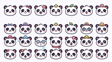 Cute panda faces collection © String