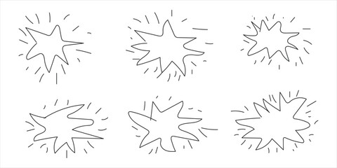 Set of handdrawn comic book style explosion speech bubbles © Mona