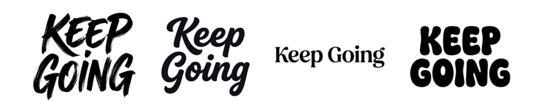 A motivational phrase with various typography styles on a transparent background