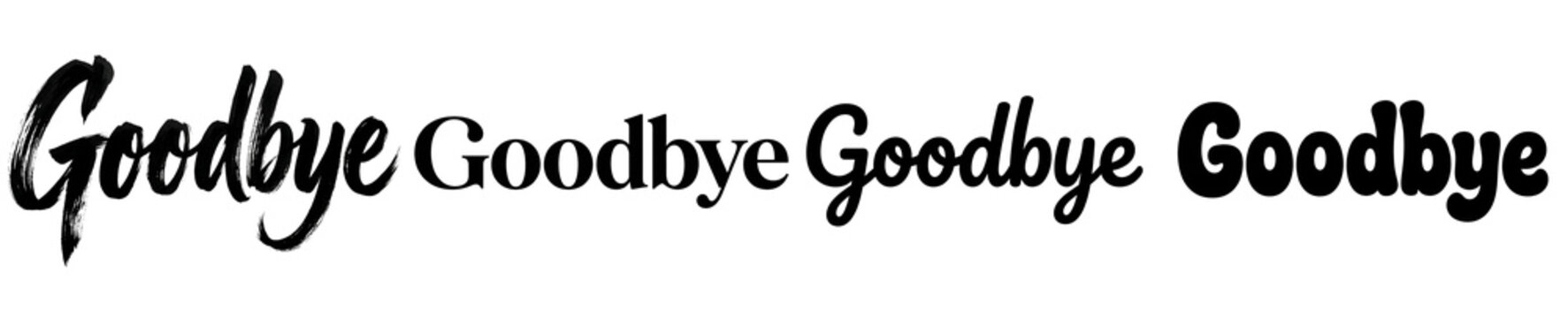 A stylized goodbye message on a transparent background
