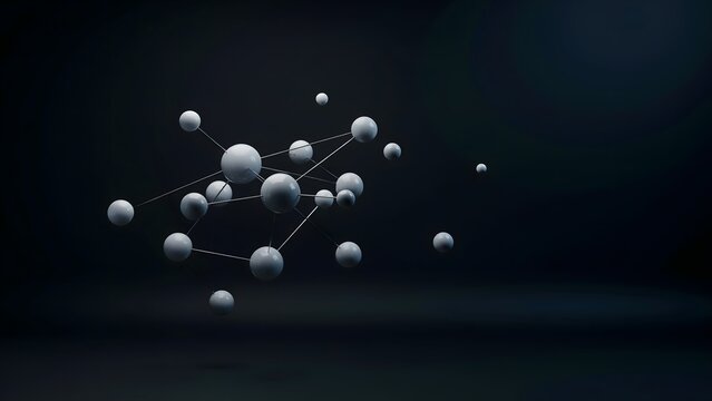 White spheres connected by silver filaments network 3d render &ndash; Great for business networking, global connections, or corporate hierarchy