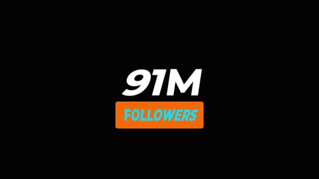 Thank you 91 million follower, modern animation design.