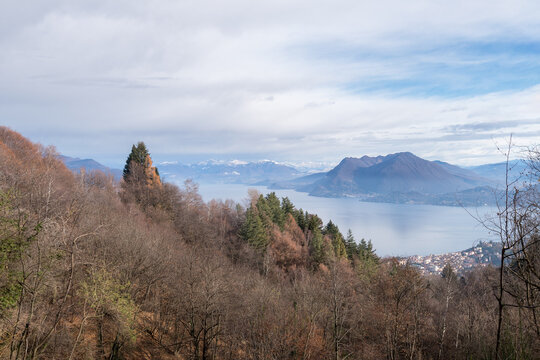 Maggiore lake in winter, Northern Italy