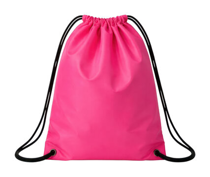 PNG Vibrant pink drawstring backpack design.
