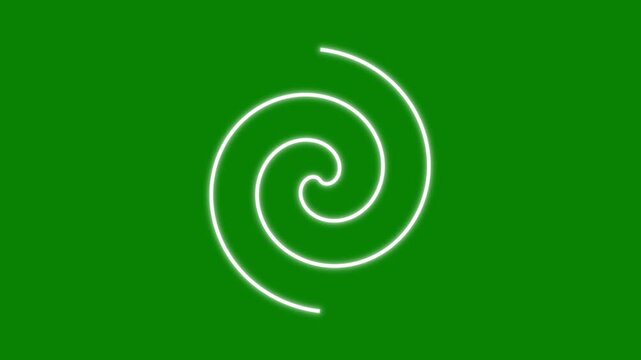 Chroma key abstract vortex animation loop with green screen backdrop
