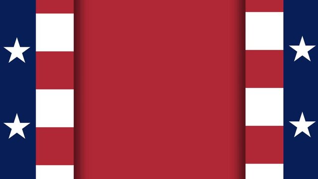 Texas Patriotic Red White and Blue Background with Stars and Stripes Frame Loop.