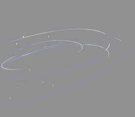 Modern minimal glowing cosmic ring swirl effect overlay set for photo editing. Futuristic circular orbit particle trail stream banner. Abstract glowing blue light spiral streak rings set © Olena