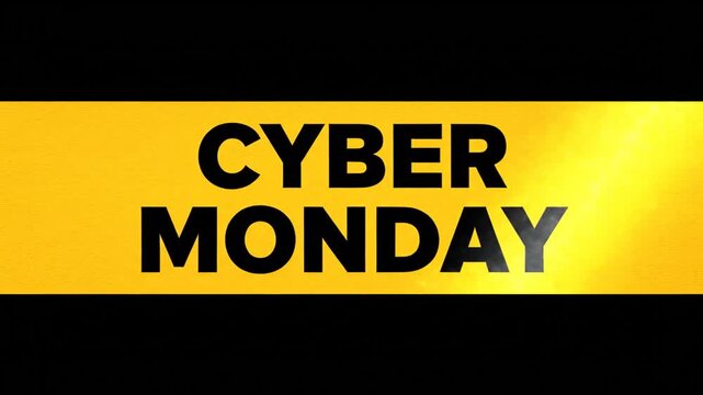 Cyber Monday text on bold yellow and black banner