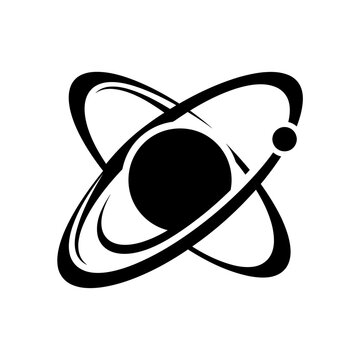 Abstract atomic structure symbol science concept atom nucleus orbit electrons