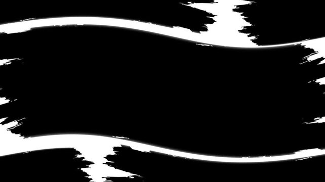 white background Black ink brush stroke
