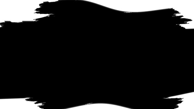 white background Black ink brush stroke