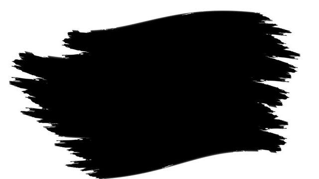 white background Black ink brush stroke