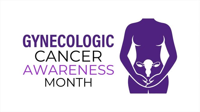 Professional women's healthcare motion graphic featuring reproductive anatomy and awareness messaging.
