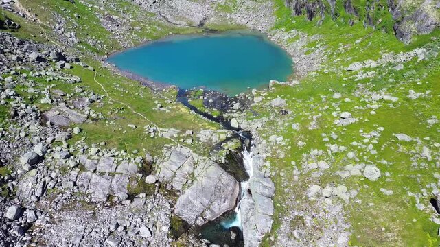 Drone Tilt Revealing Alpine Lakes at Oldeskaret in Stryn, Norway