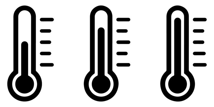 temperature thermometer weather icon set