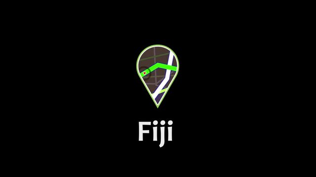 Fiji Map Road Direction Location Pin Icon Animation Map Road Direction Icon Animation.