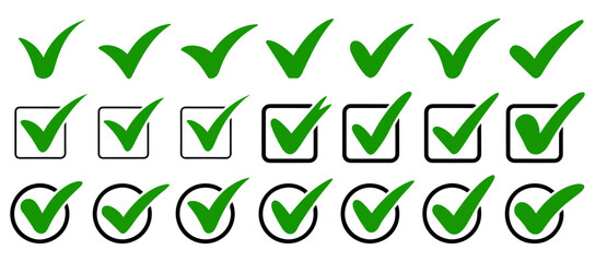 approval check mark quality icon set © Vectorixpro
