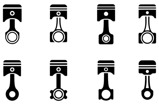 piston icon vector collection set