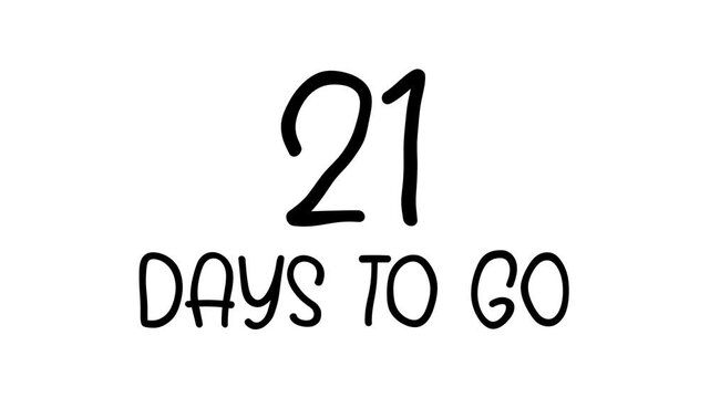 21 days to go Hand Drawn Scribble Text Effect