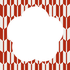Obraz premium Japanese Yagasuri Pattern Frame with Ume Blossom Copy Space - Red