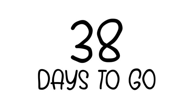 38 days to go Hand Drawn Scribble Text Effect