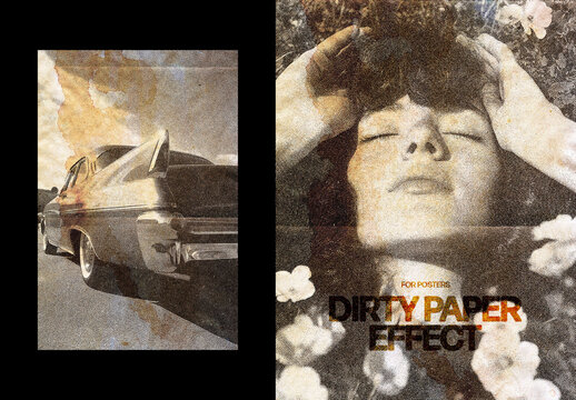 Dirty Paper Photo Effect For Poster And Print Design