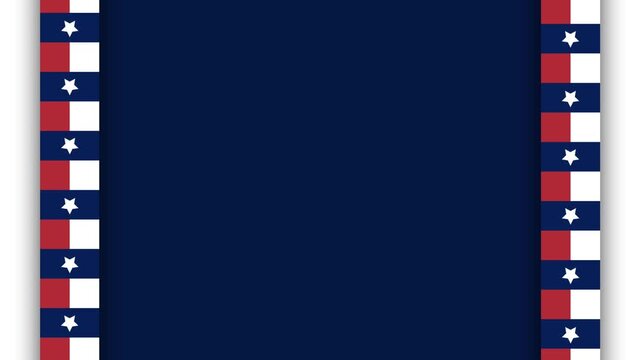Texas Flag Patriotic Border Frame on Dark Blue Background.
