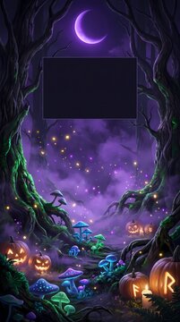 Mystic Witch Forest Halloween Poster Template