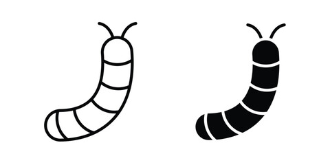 Grub icon outline artwork set
