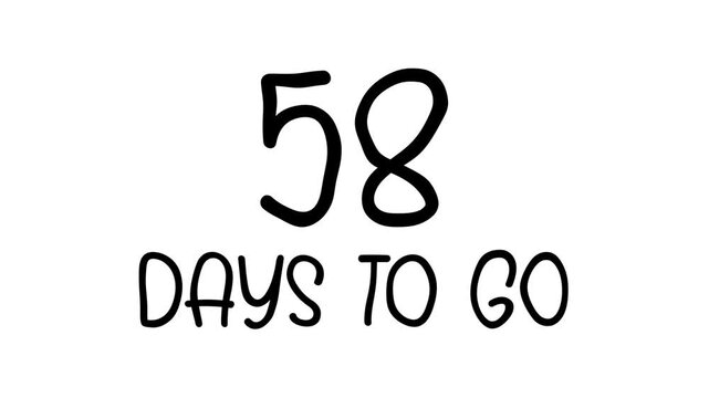 58 days to go Hand Drawn Scribble Text Effect