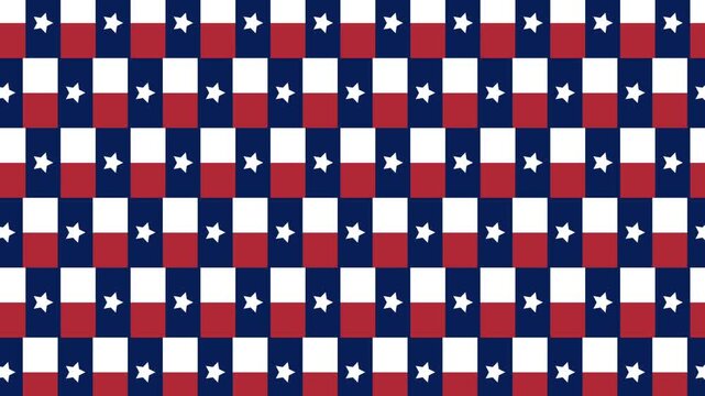 Texas State Flag Seamless Repeating Pattern Background Loop.