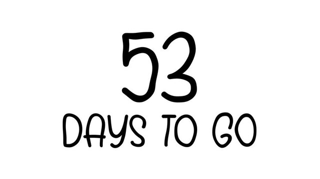 53 days to go Hand Drawn Scribble Text Effect