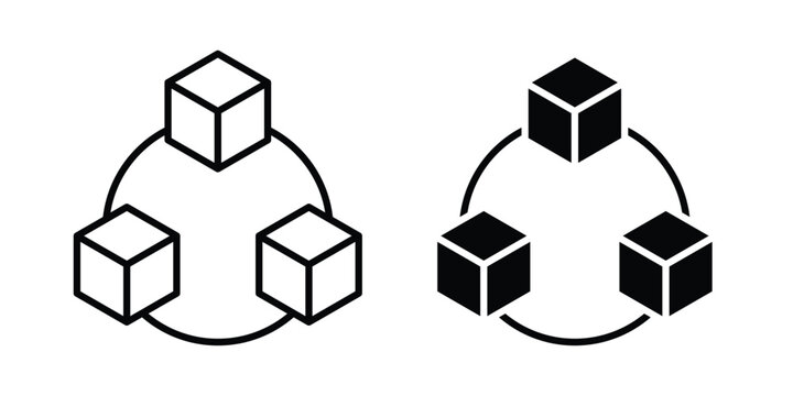 Modules icon outline artwork set