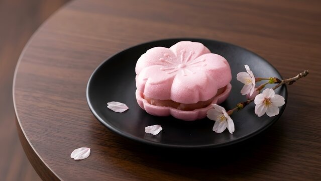 Sakura Monaka, food, sweet, japanese traditional dessert, dessert