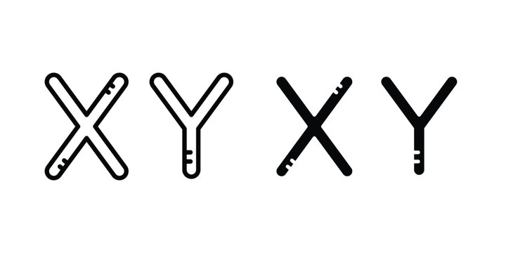 Masculine Chromosomes icon outline artwork set
