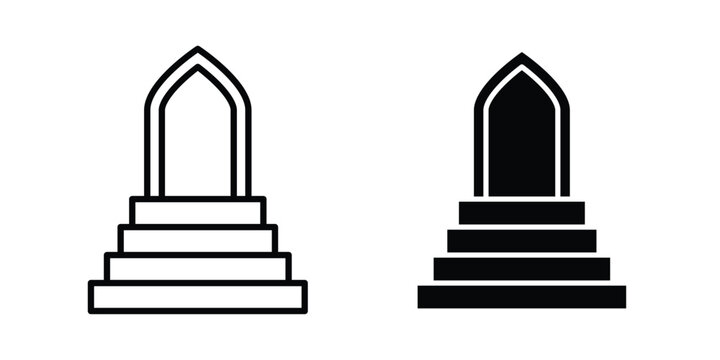 Minbar icon outline artwork set