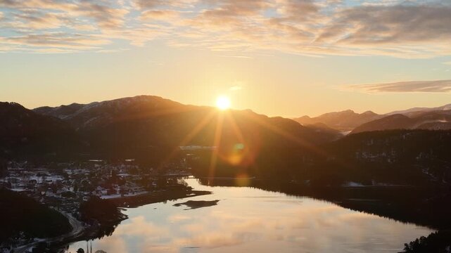 Norway Bangsund Namsen Fjorden Sm&aring;b&aring;thavn Fjalbotnet Kj&oslash;ls&oslash;ya Island Tr&oslash;ndelag 4K Aerial Drone