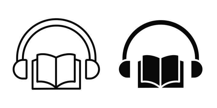 Audio book icon flat art series