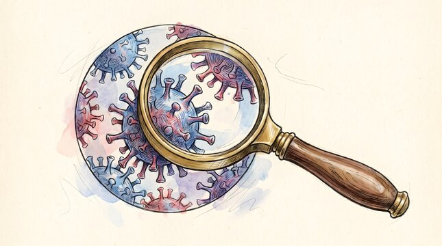Scientific Investigation of Viral Pathogens Under Magnifying Glass