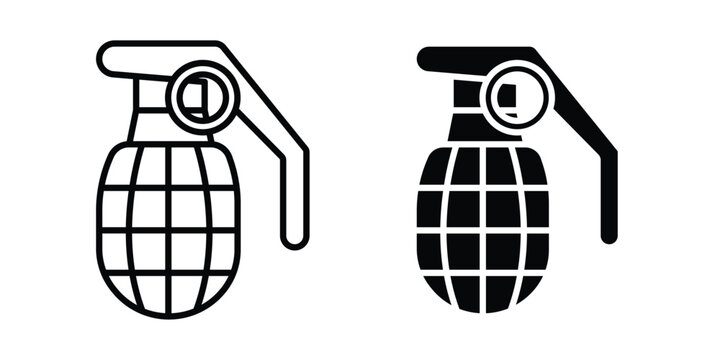 Hand grenade icon flat art series