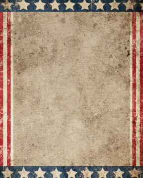 Vintage Paper Texture Background with Faded Stars for veterans day design