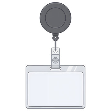 Retractable ID badge reel holder isolated on transparent background