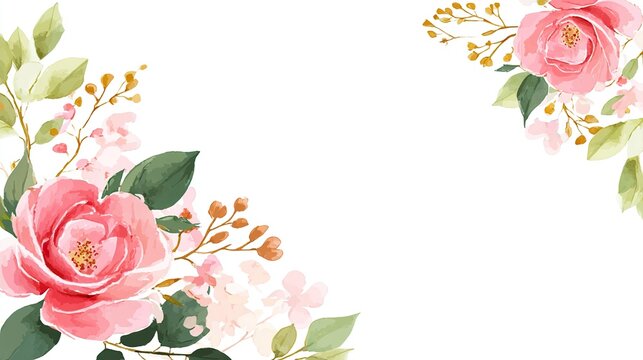 Frame with rose flower. Rose patterns for wedding invitations or decorative elements.