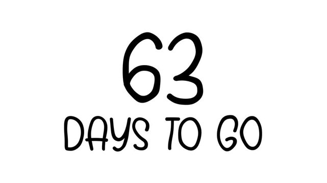 63 days to go Hand Drawn Scribble Text Effect