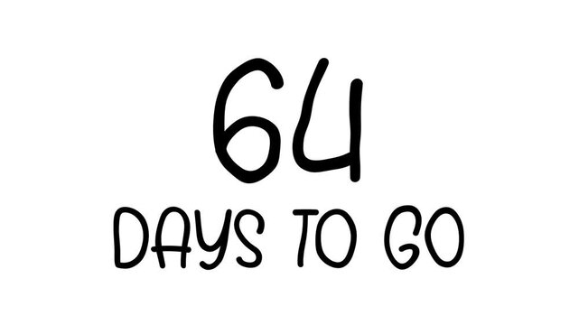 64 days to go Hand Drawn Scribble Text Effect