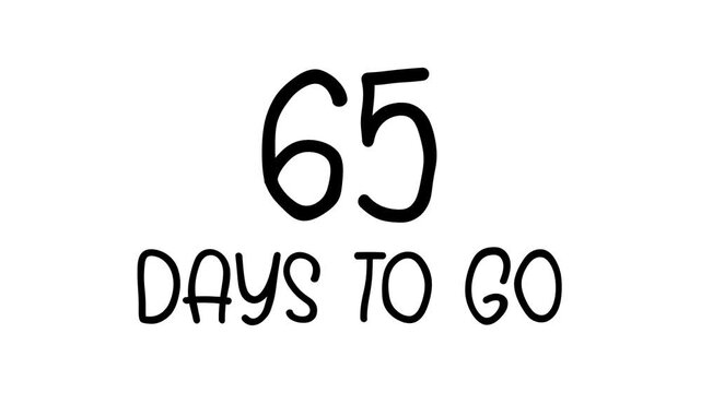 65 days to go Hand Drawn Scribble Text Effect