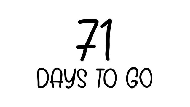 71 days to go Hand Drawn Scribble Text Effect