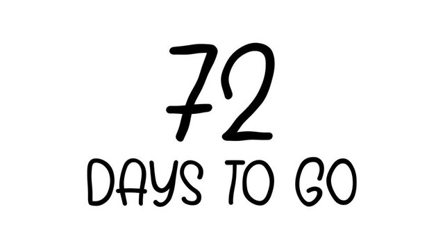 72 days to go Hand Drawn Scribble Text Effect