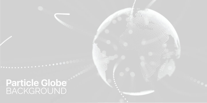Earth Globe Grey, Earth Digital Globe, World Globe Grey. Professional Global Network Illustration with Modern Digital Style, Abstract Background for Technology Presentation and Scientific Innovation.